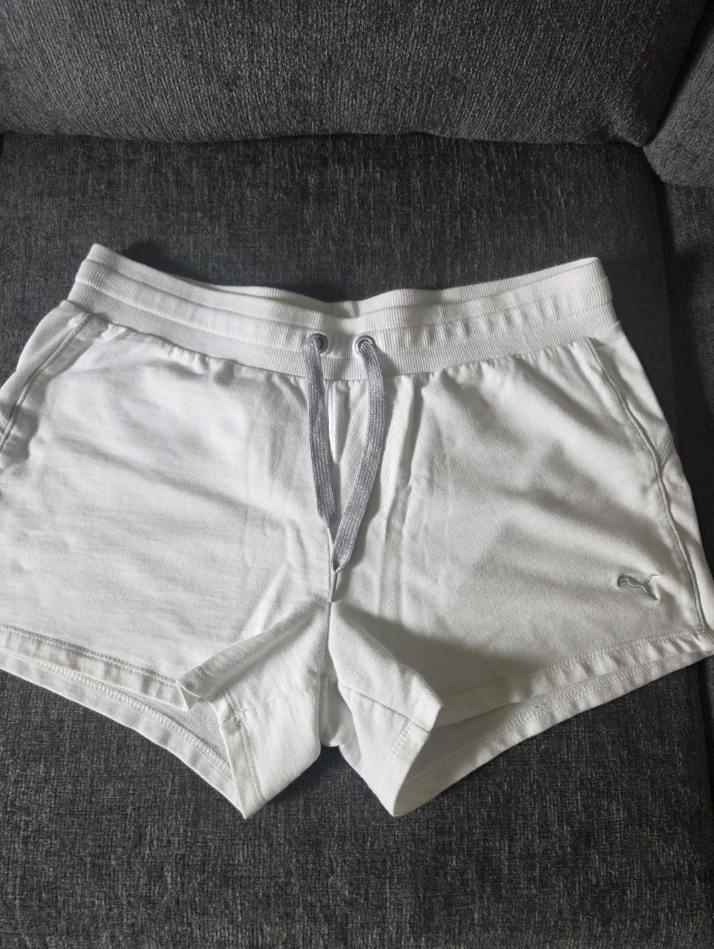 Puma White Tag with Red Logo Accent